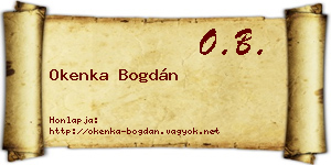 Okenka Bogdán névjegykártya